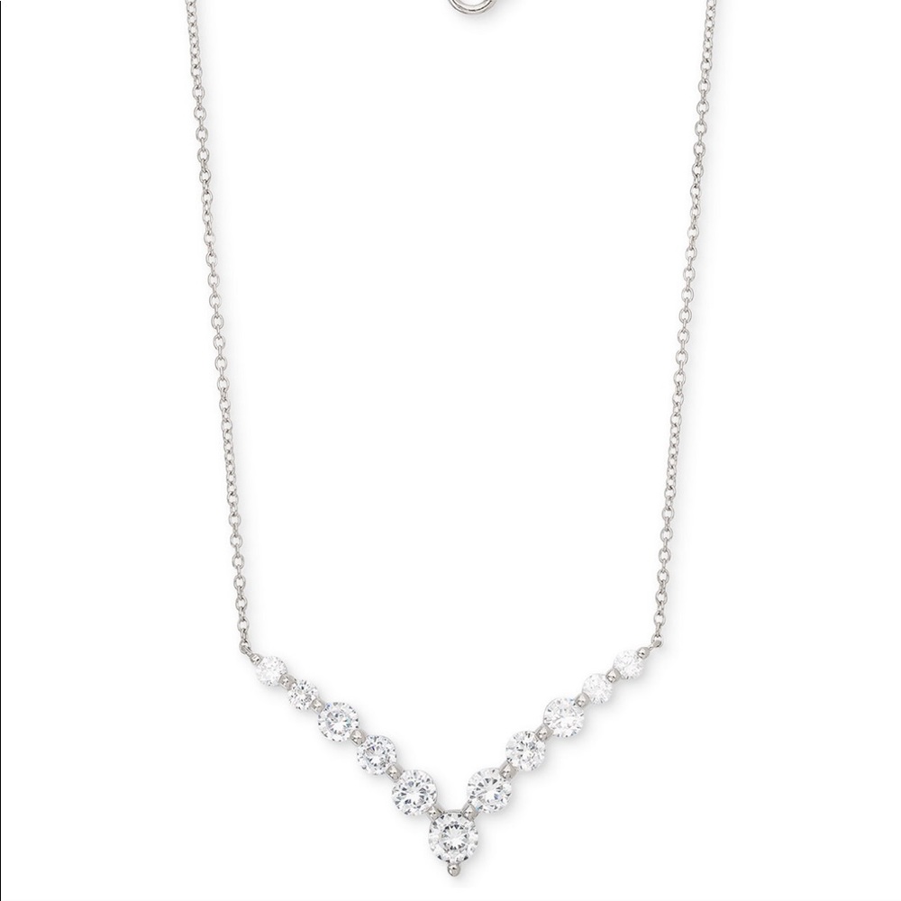 Giana Bernini Cubic Zirconia Chevron 18” necklace